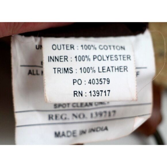 CROSSTREE LANE MULTICOLOR COTTON BROWN LEATHER HANDLES ZIP SHOULDER BAG HANDBAG - Picture 10 of 15